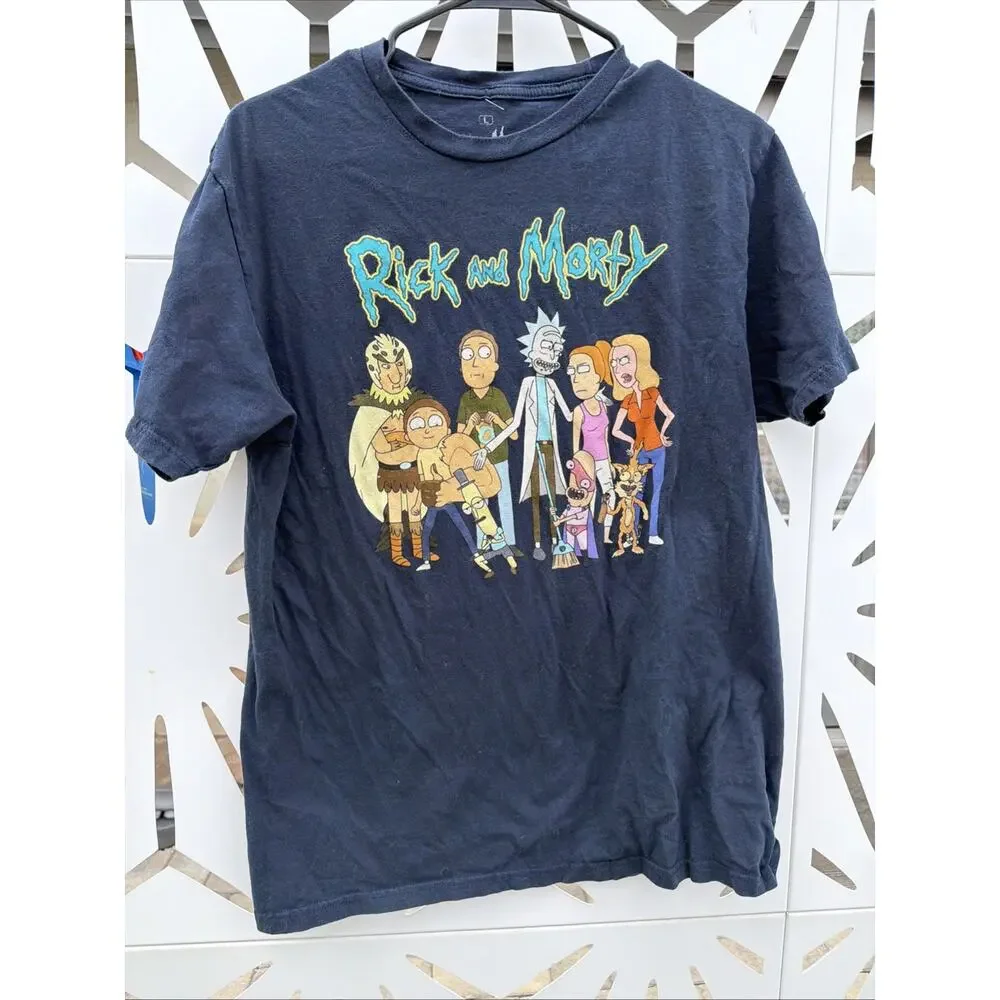 Rick And Morty T Shirt‎ Men Large Navy Blue